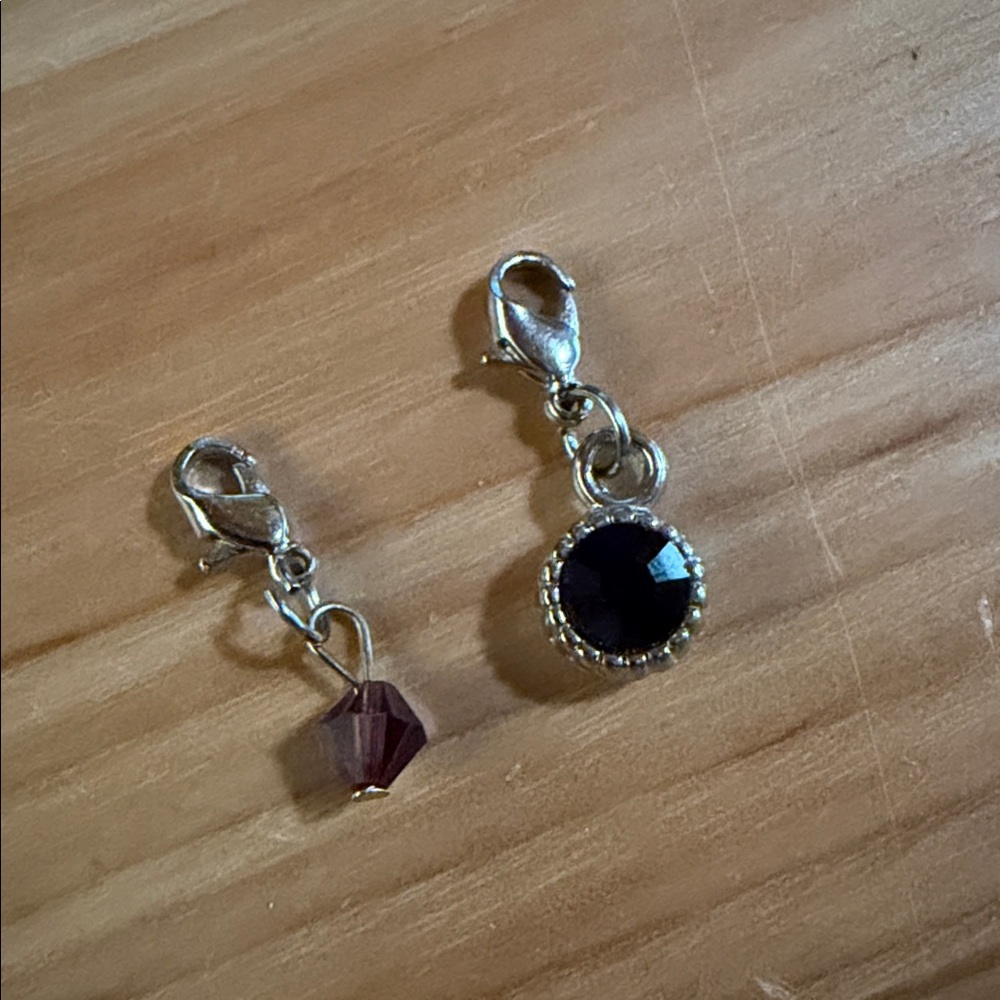 Charms Bracelet Necklace Silver Time Purple Stones - MORE PICS TO COME